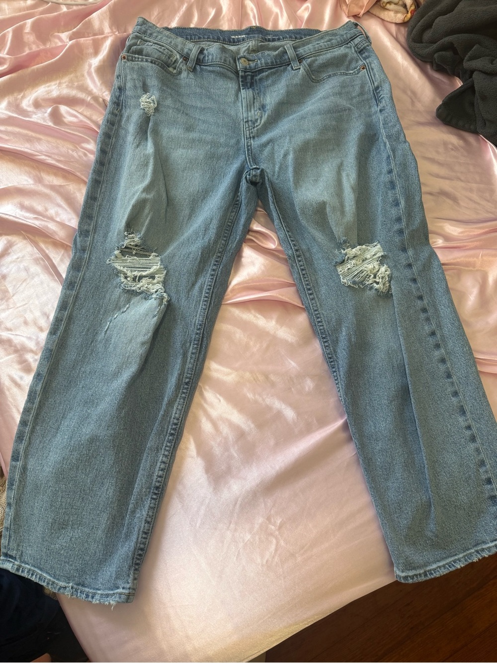 Old Navy Light Blue Distressed Boyfriend Jeans